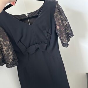 Chic Black Lace Sleeve Dress